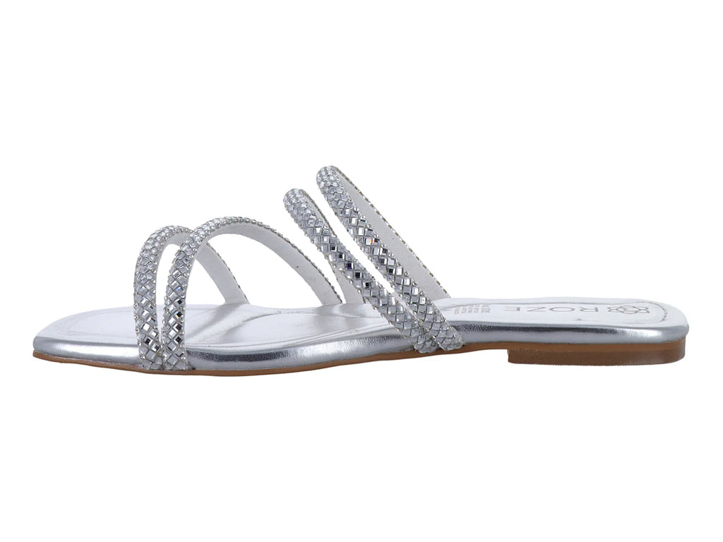 Sandalias ROZE Plata con Brillos para Mujer