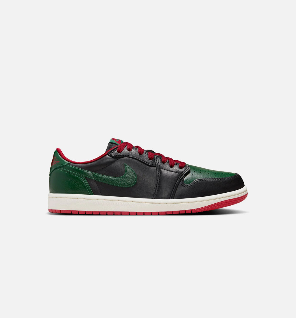Air Jordan 1 Low OG Gorge Green Womens Lifestyle Shoe Black Gorge Green Varsity Red Sail