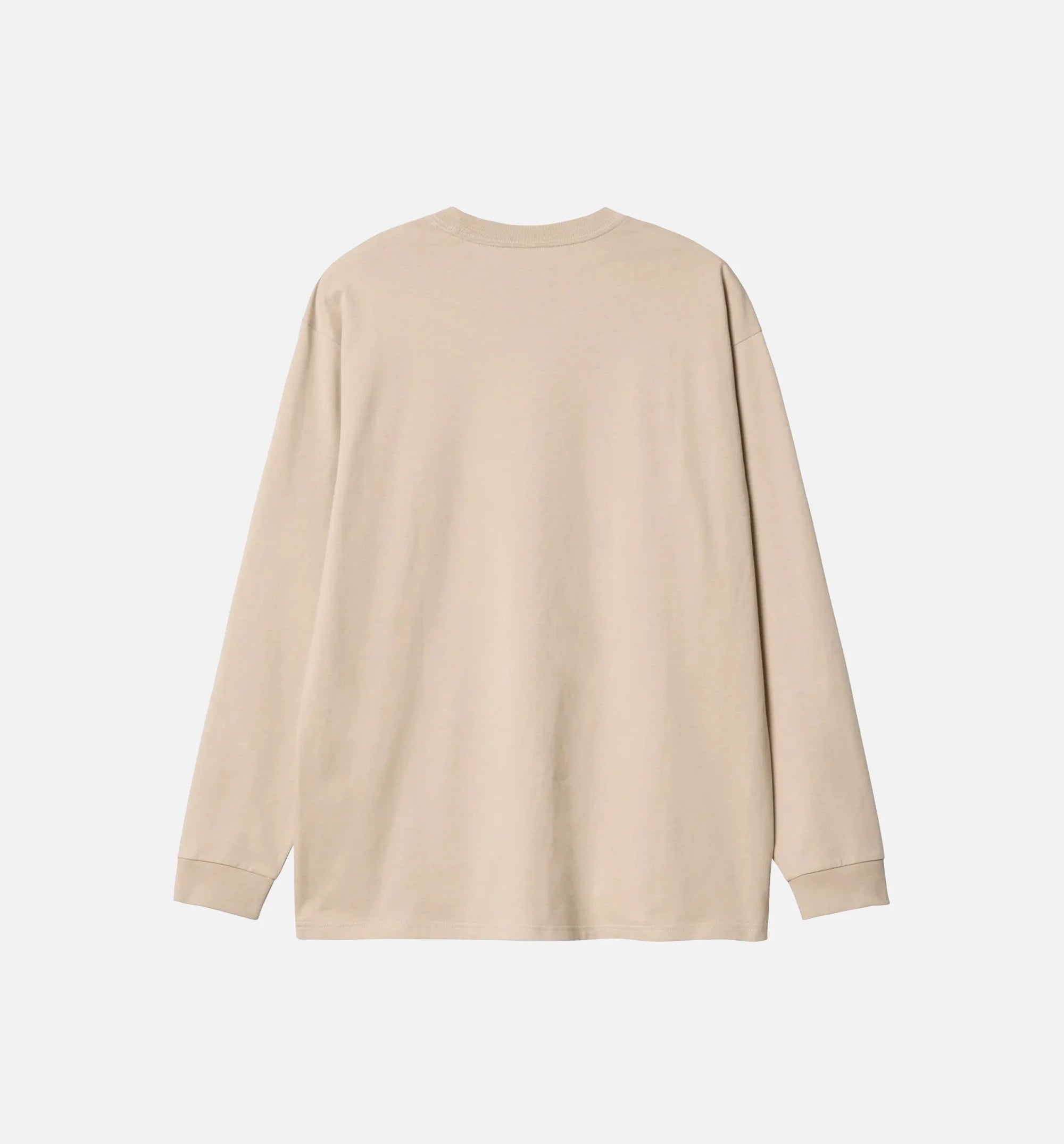Script Mens Long Sleeve Shirt Beige