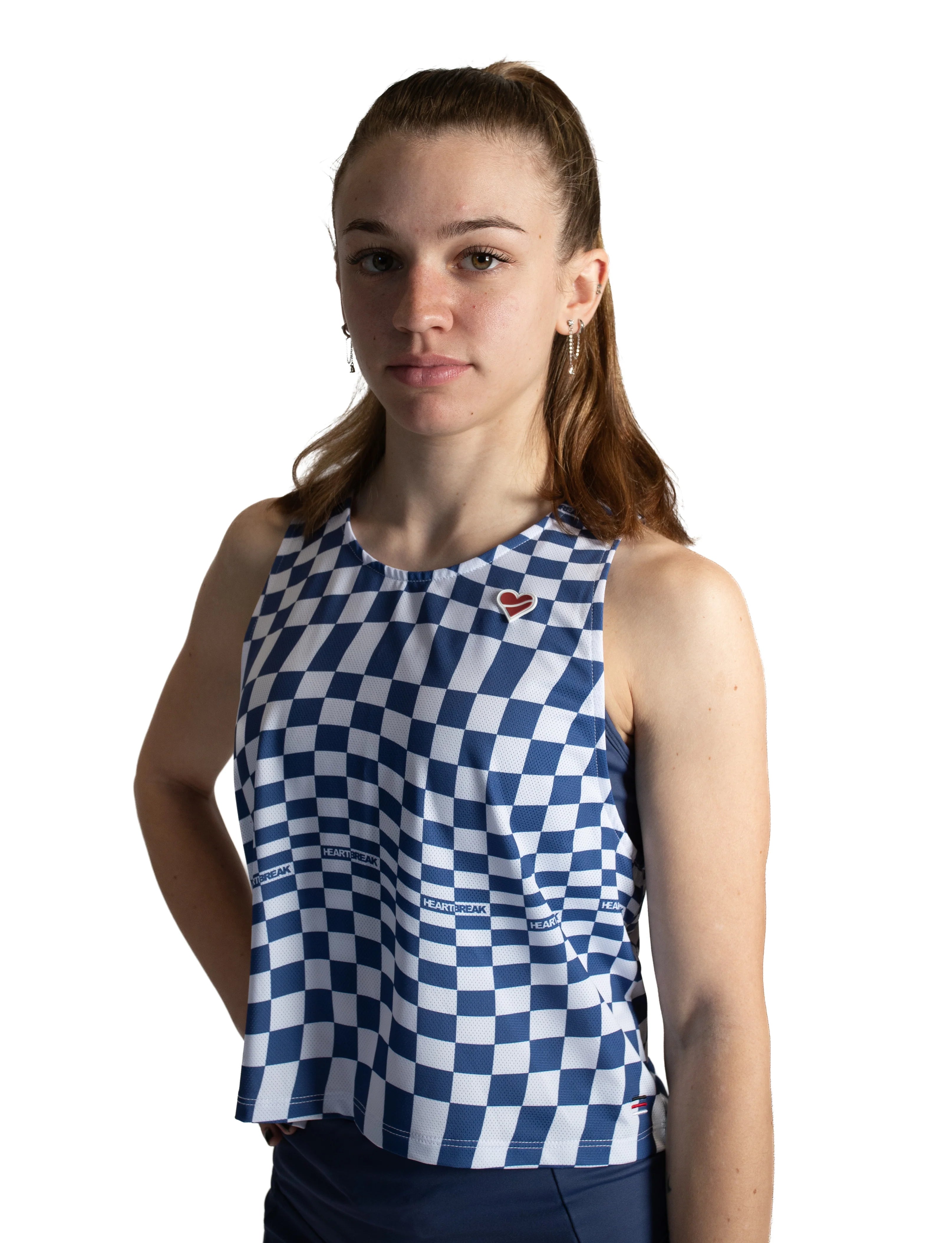 Heartbreak Womens Warped Checkerboard Crop