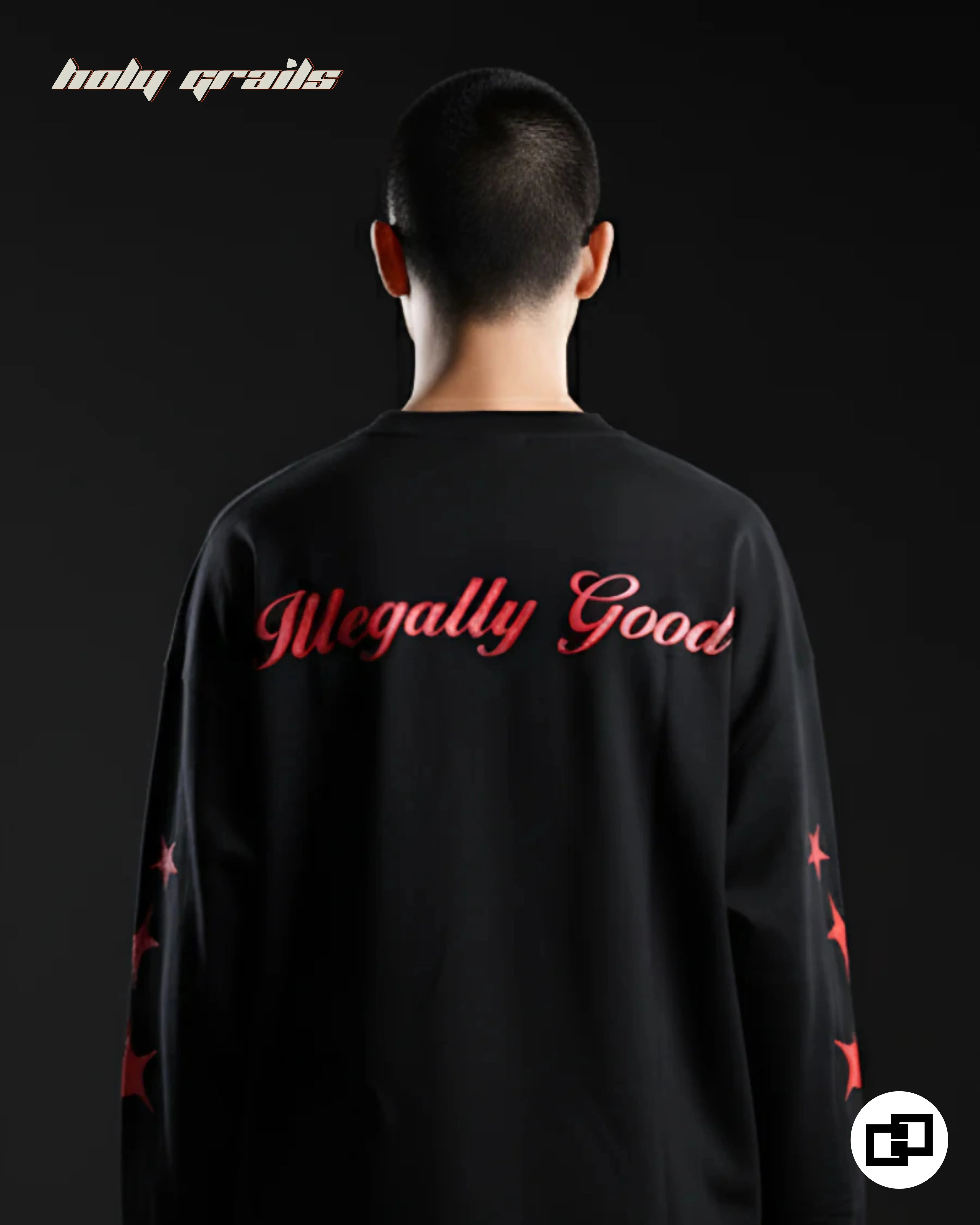 Ilegally Good Black Full Sleeves T Shirt HG x Grey Hound