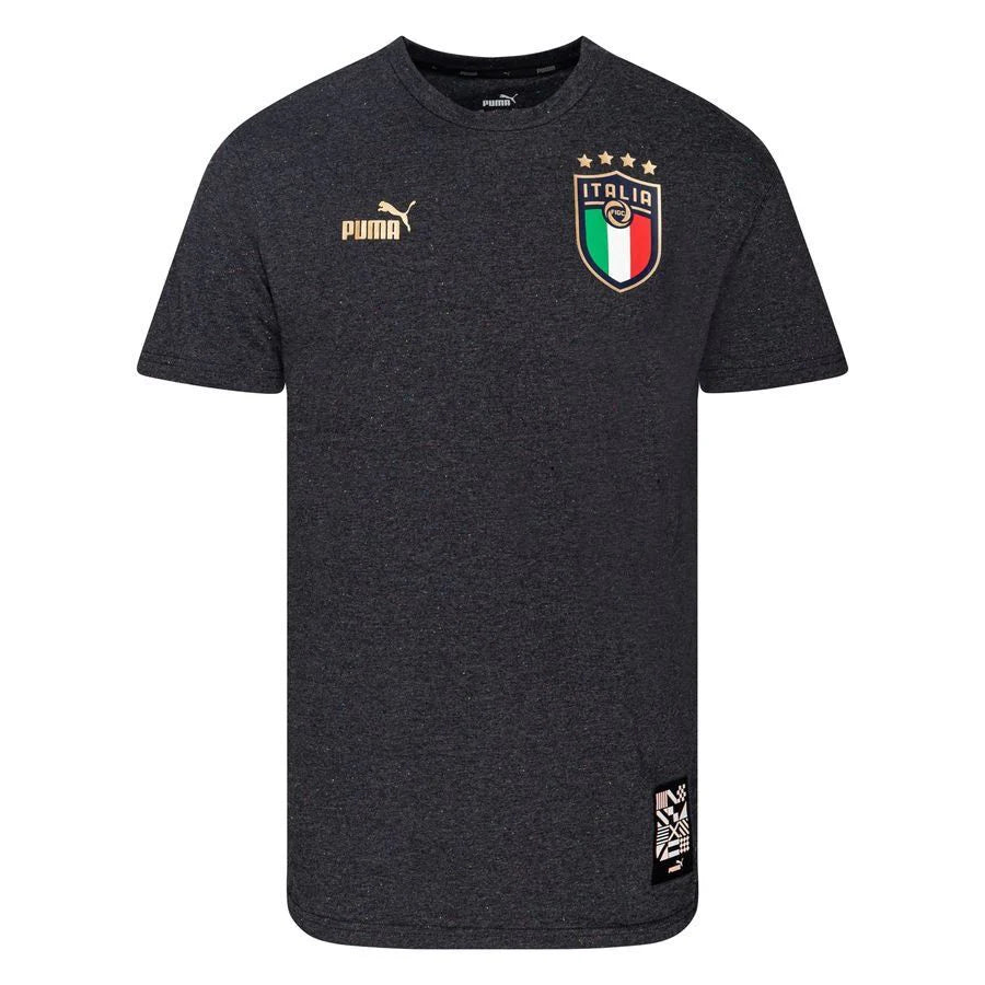 PUMA Italy FTBL Culture Tee Dark Grey Heather Gold
