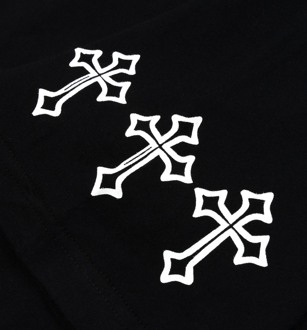 The Faith Mens Short Sleeve Shirt Black White