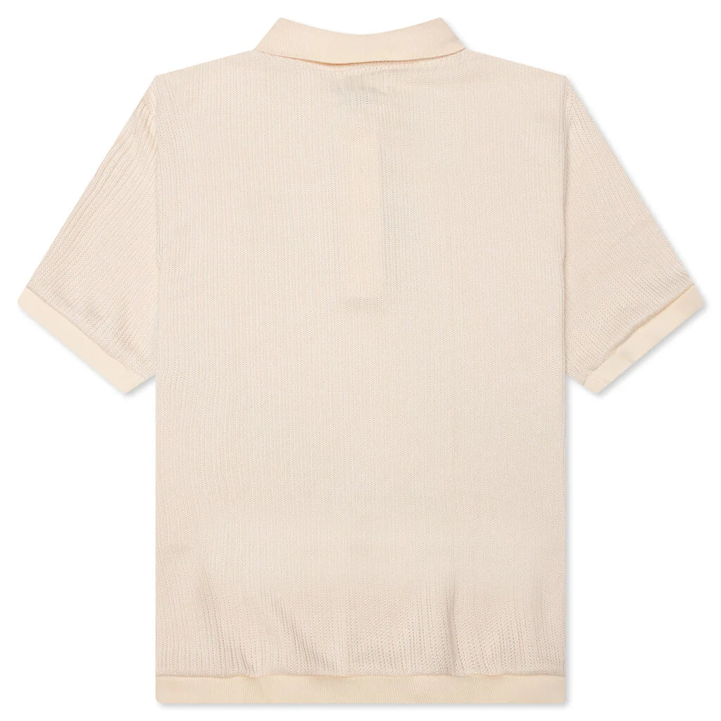 B Summer Knit Polo Shirt Bone