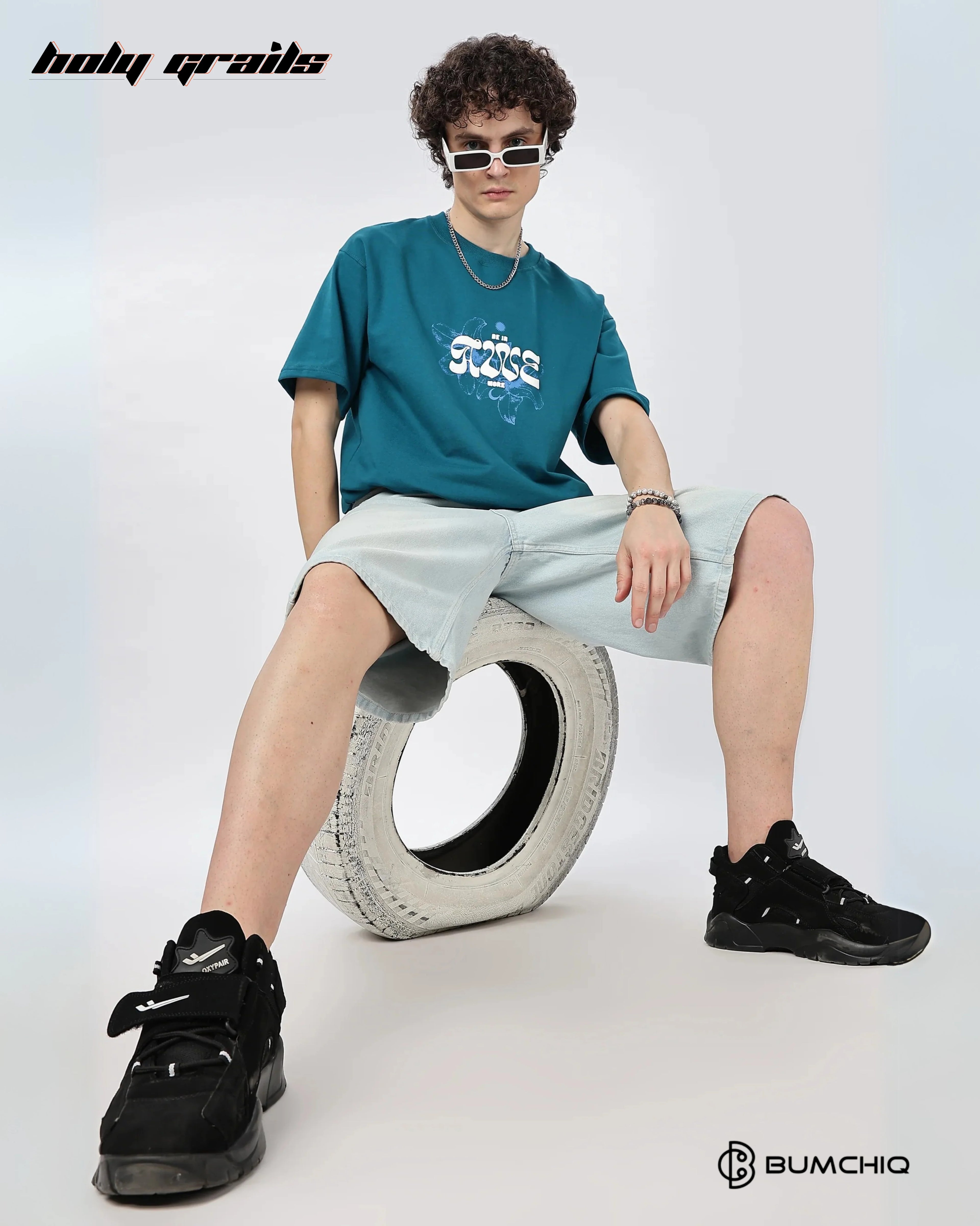 Wake Up Teal Oversize Tee HG x Bumchiq