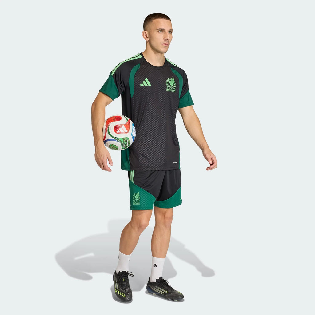 adidas Mexico 26 Tiro Training Mens Soccer Shorts Black Green