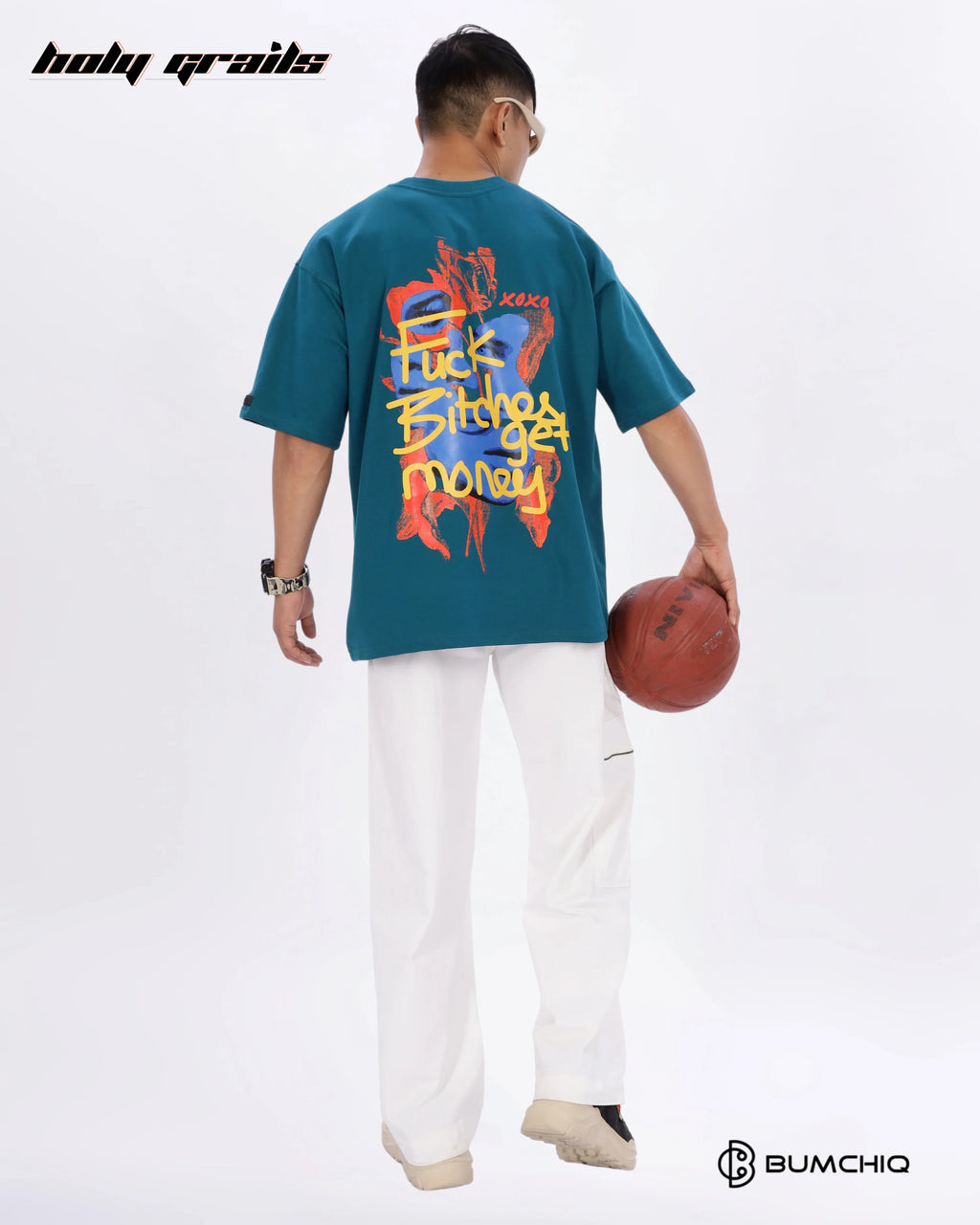 Money Rules Green Oversize Tee HG x Bumchiq