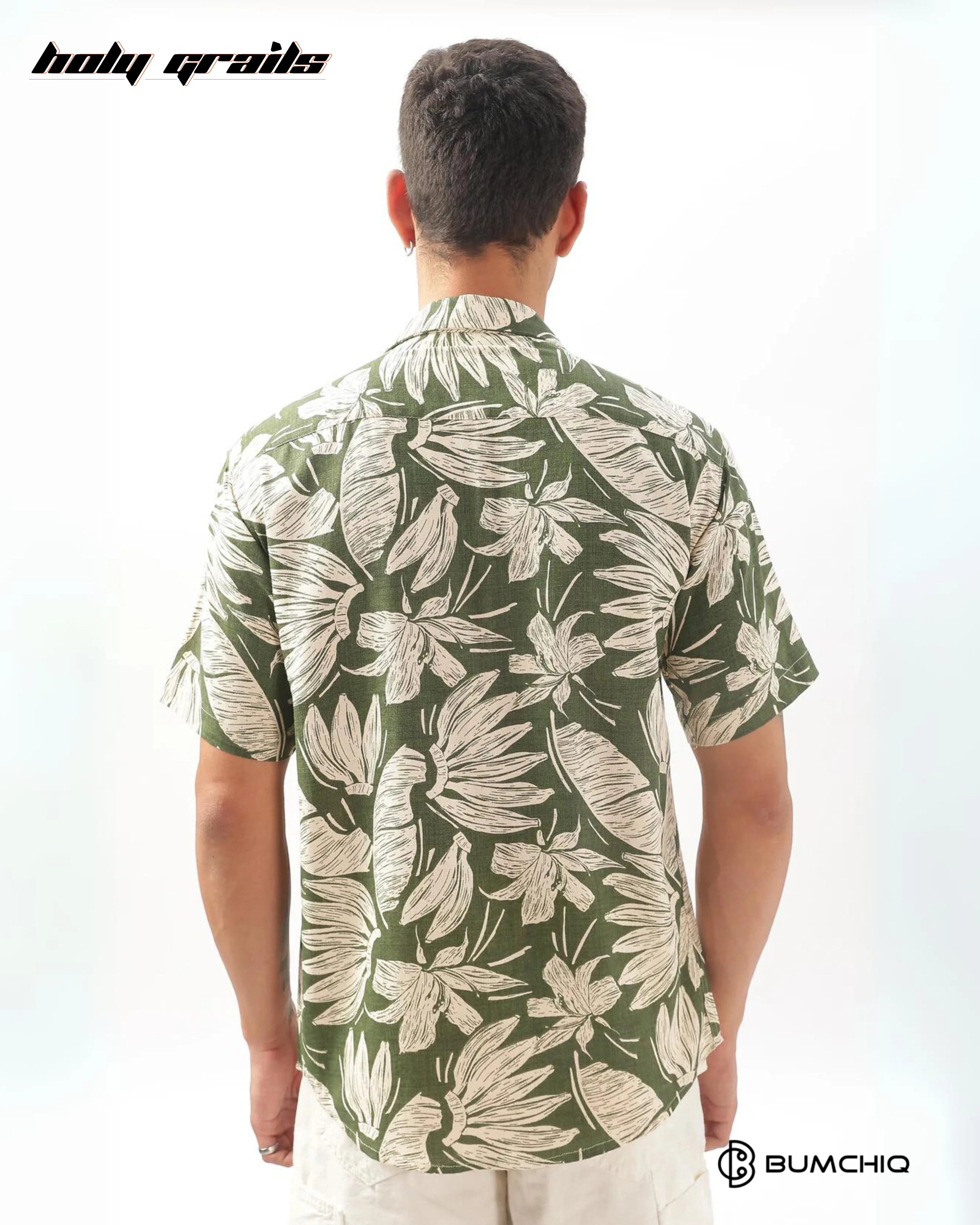 Caper Green Floral Shirt HG x Bumchiq