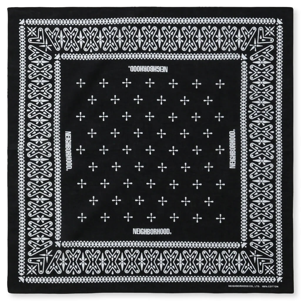 Cross Pattern Bandana Black