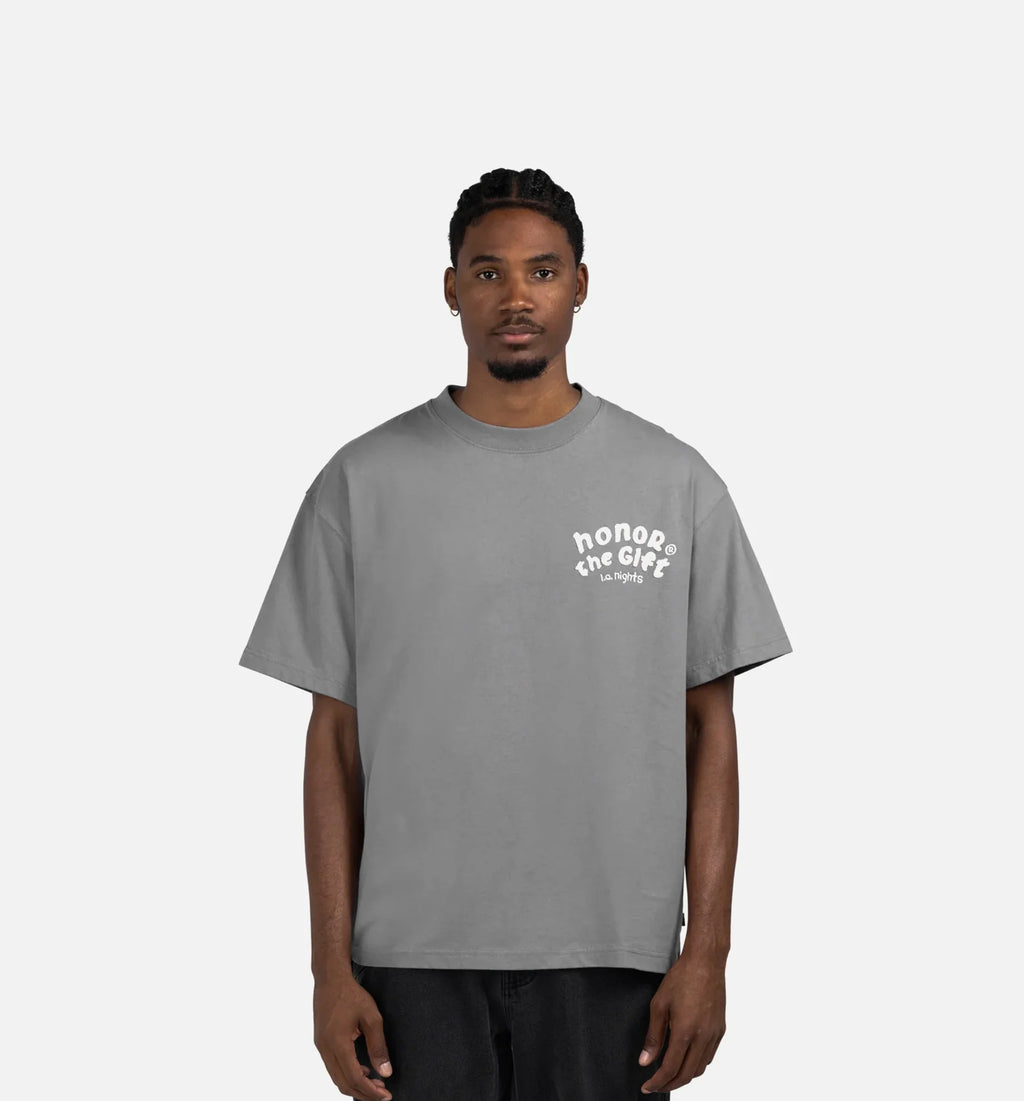 Los Angeles Nights Mens Short Sleeve Shirt Grey