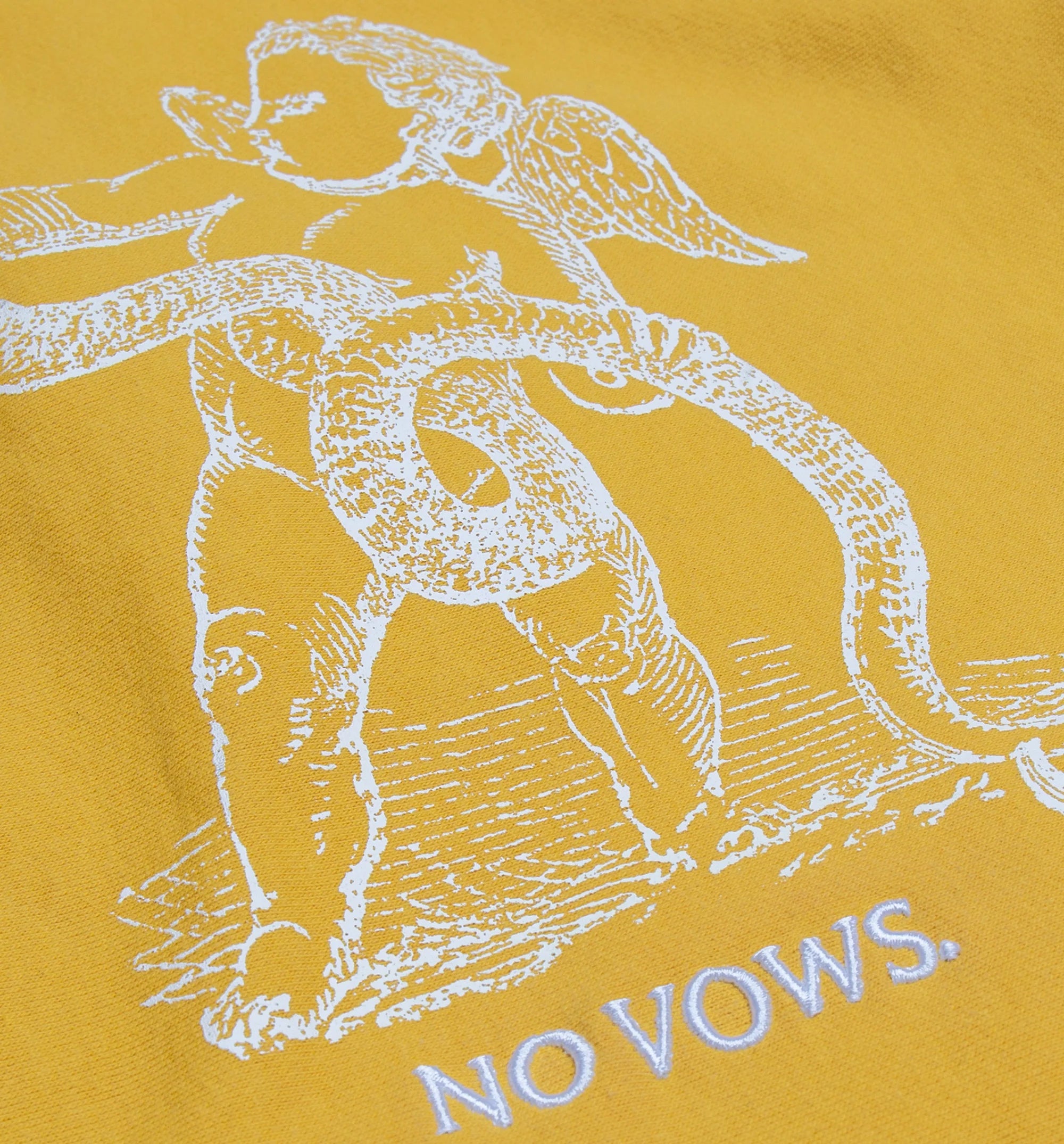 No Vows Core Fleece Hoody Yellow White
