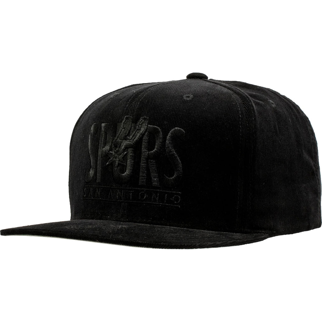 San Antonio Spurs NBA Bottom Line Logo Snapback Hat Mens Black