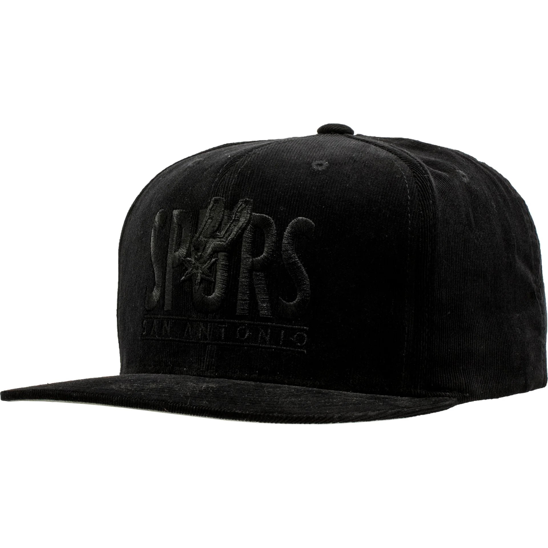 San Antonio Spurs NBA Bottom Line Logo Snapback Hat Mens Black