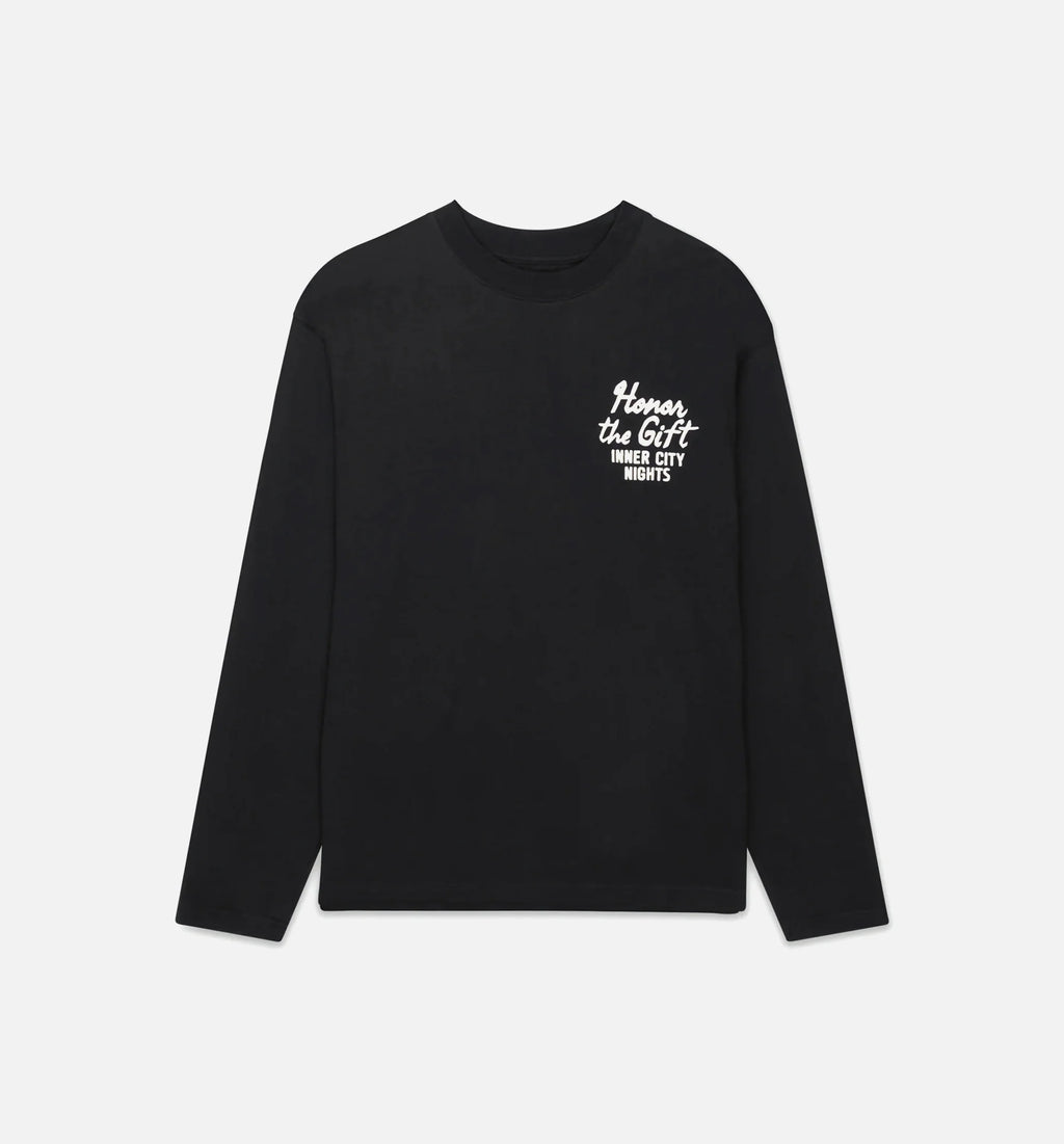 Late Night Dining Mens Long Sleeve Shirt Black