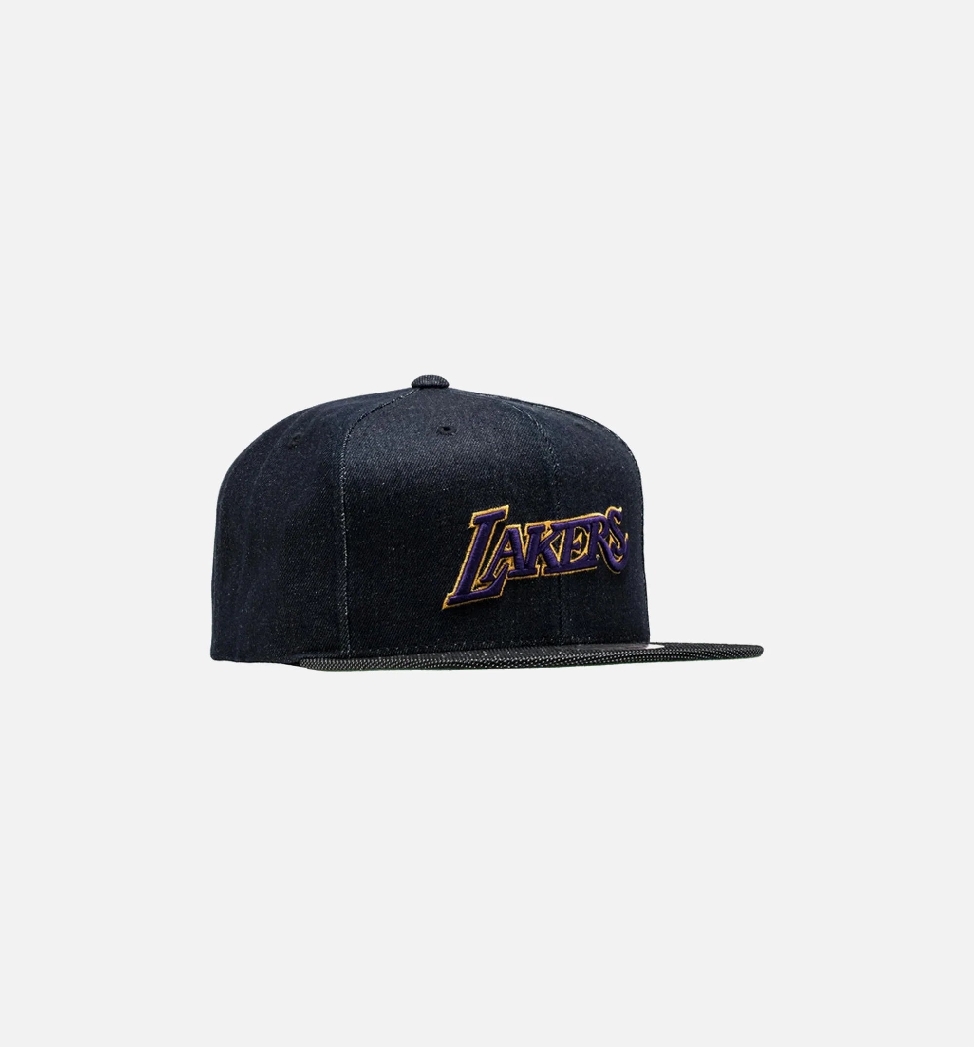 Los Angeles Lakers NBA Raw Snapback Mens Denim Yellow