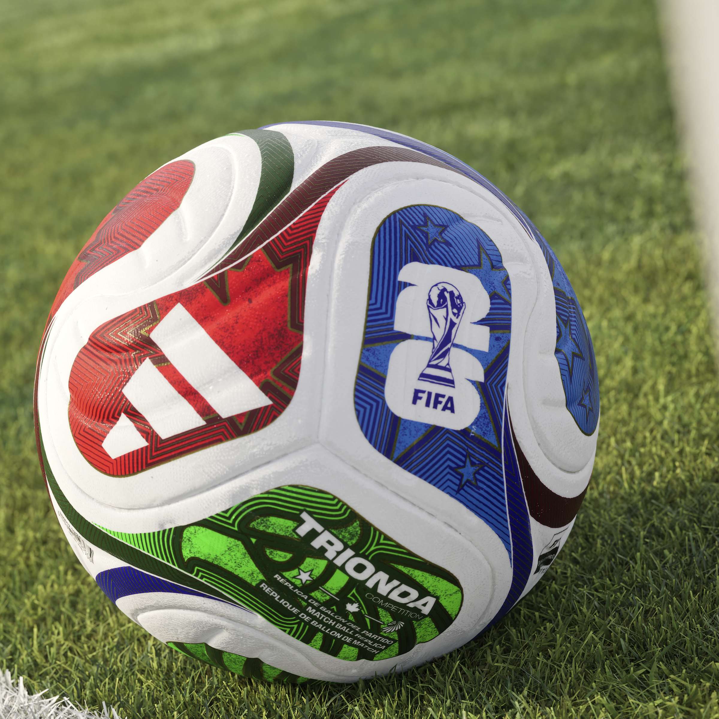 adidas FIFA World Cup 26 Trionda Competition Soccer Ball White Blue Red