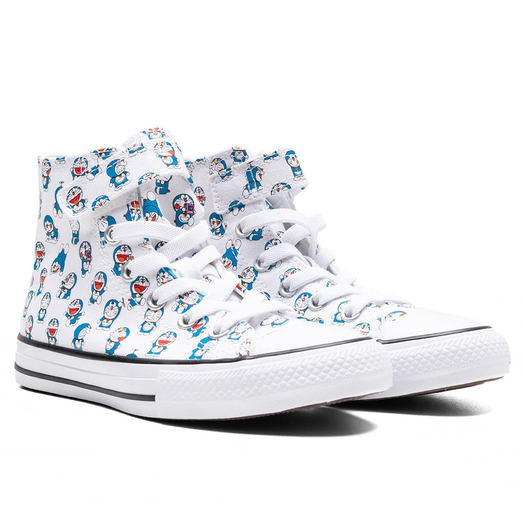 Converse x Doraemon Chuck Taylor All Star 1V Hi Vintage White Hawaiian Gold Flamingo