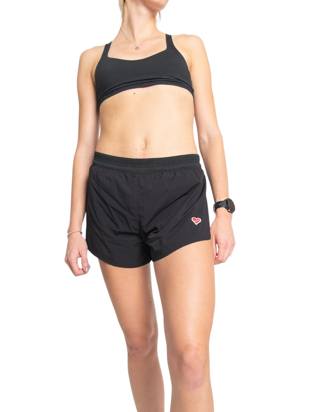 Heartbreak Womens Bear Cage 2 High Split Shorts Black