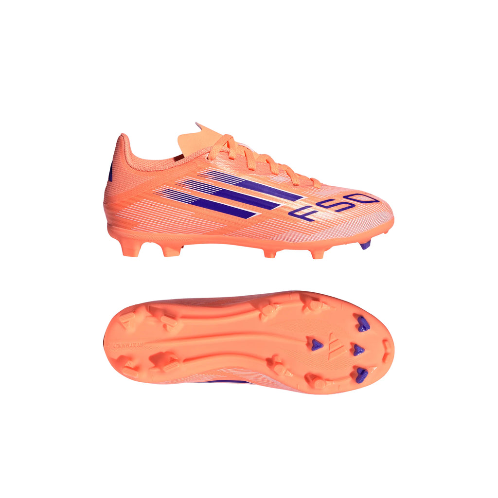 adidas F50 League FG MG Youth Soccer Cleats Orange Blue White
