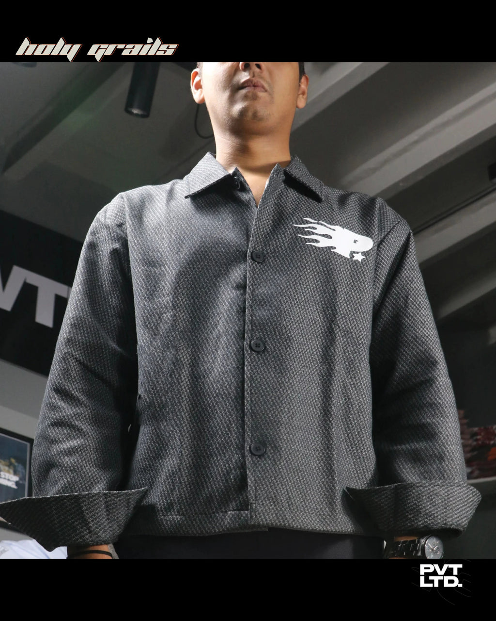 Exter Black Overshirt HG x Pvt Ltd