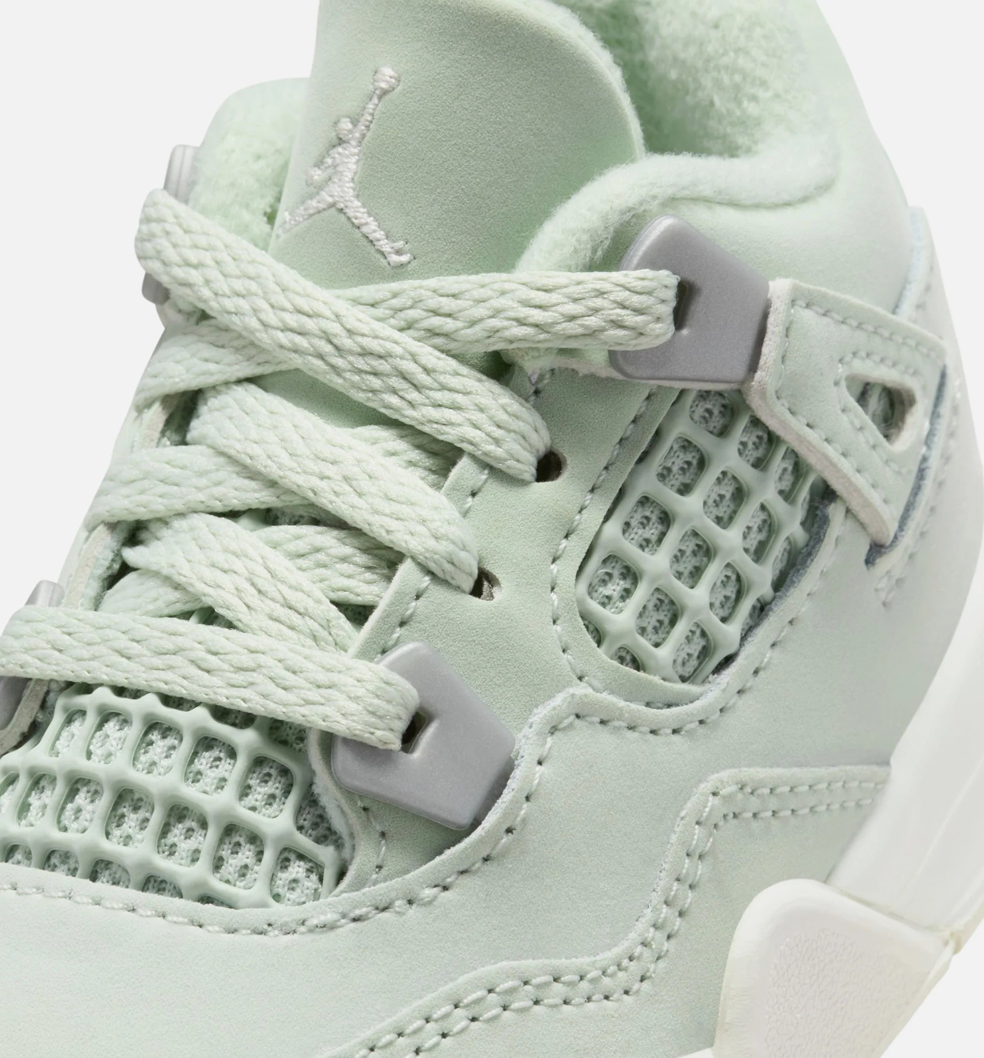 Air Jordan 4 Retro Abundance Infant Toddler Lifestyle Shoe Seafoam Sail Metallic Silver