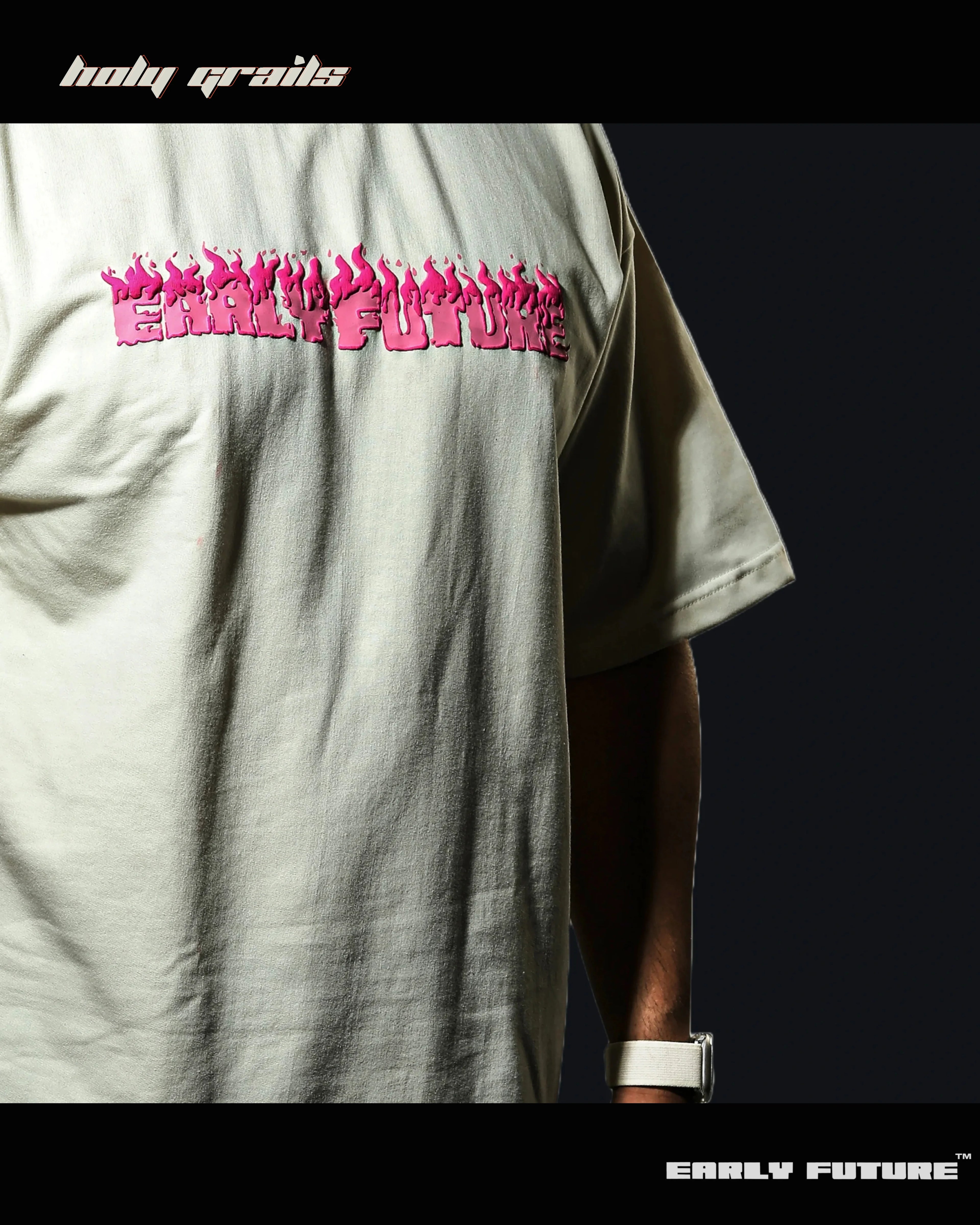 Not A Pink Panther Pale Cream Oversize Tee HG x Early Future