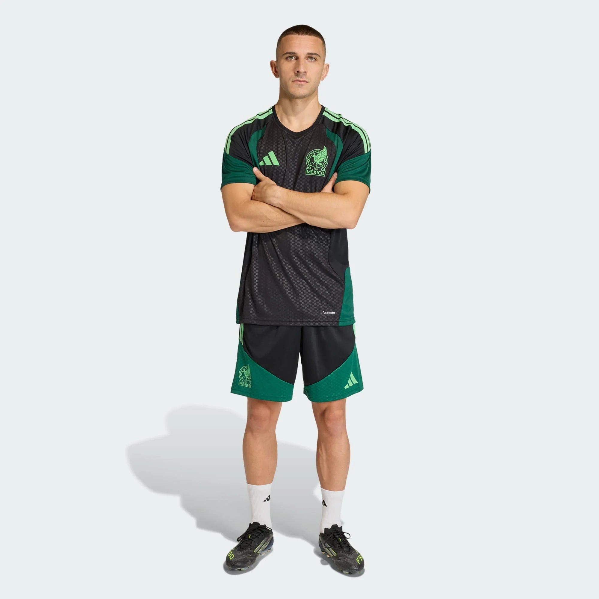 adidas Mexico 26 Tiro Training Mens Soccer Shorts Black Green