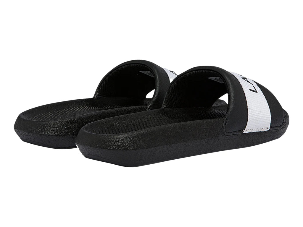 Sandalias Lacoste Croco Slide Negro y Blanco para Mujer