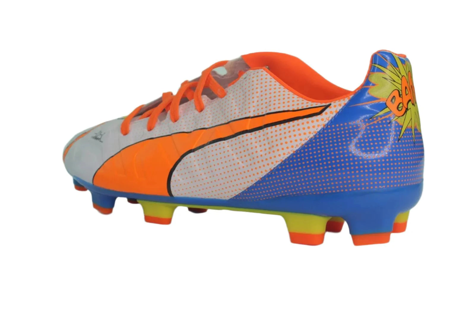 PUMA EvoPOWER 32 Pop FG Jr Firm Ground Youth Soccer Cleats White Orange Blue