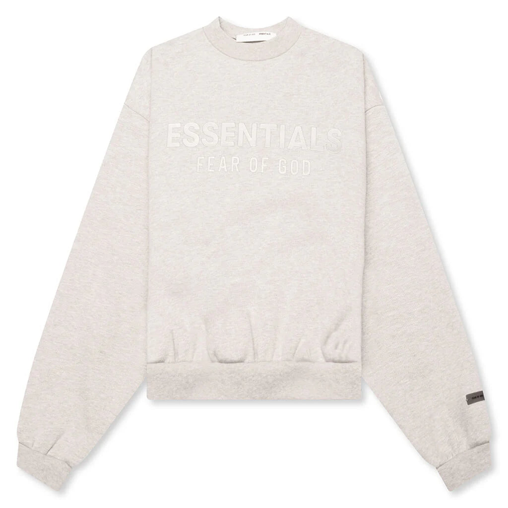 Kids Fleece Crewneck Heather Stone