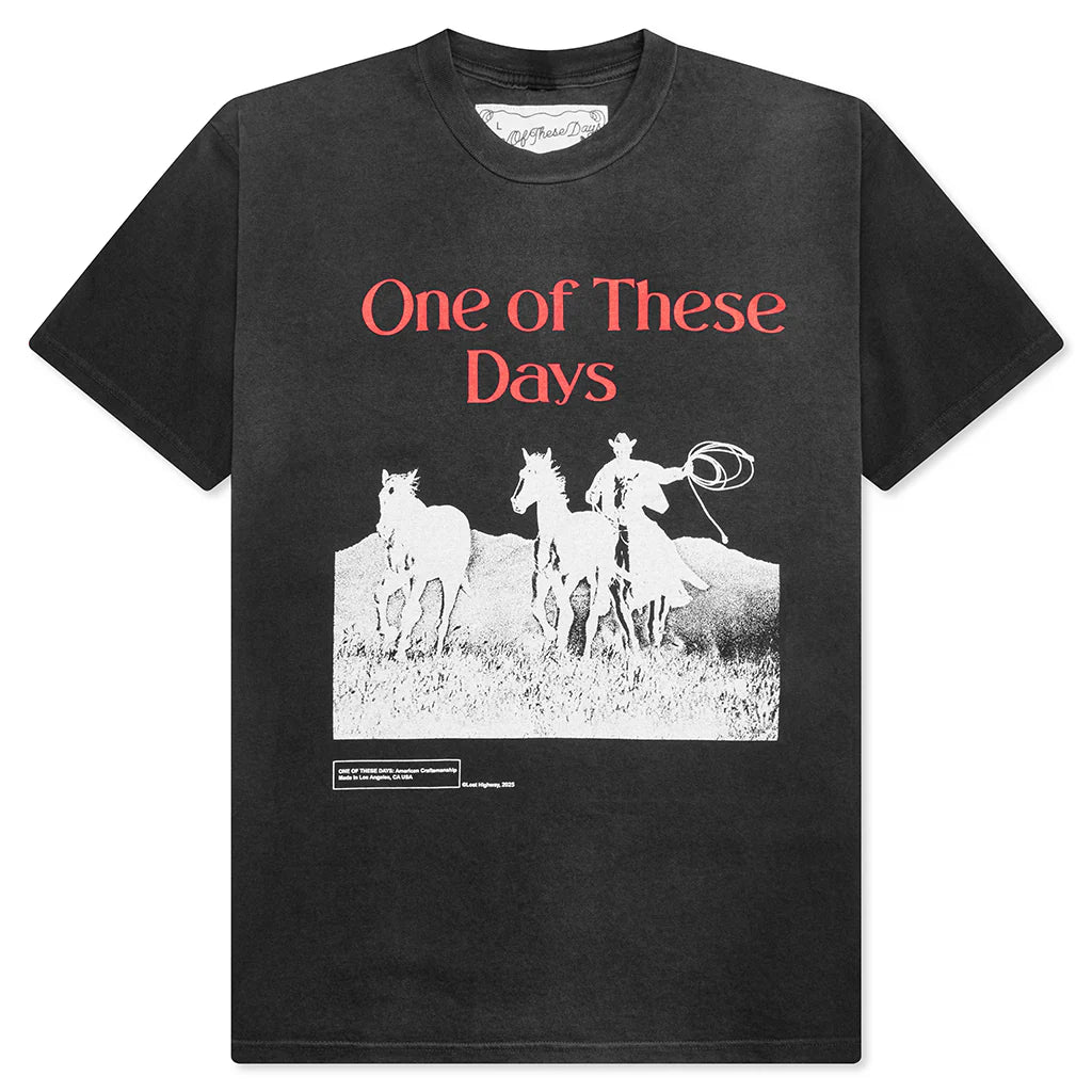 Across the Plains T Shirt Sun Faded Black