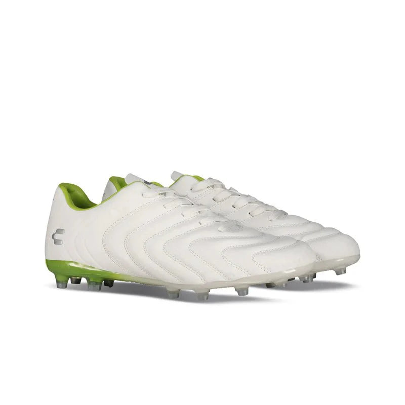 Charly Encore FG Firm Ground Soccer Cleats White Green
