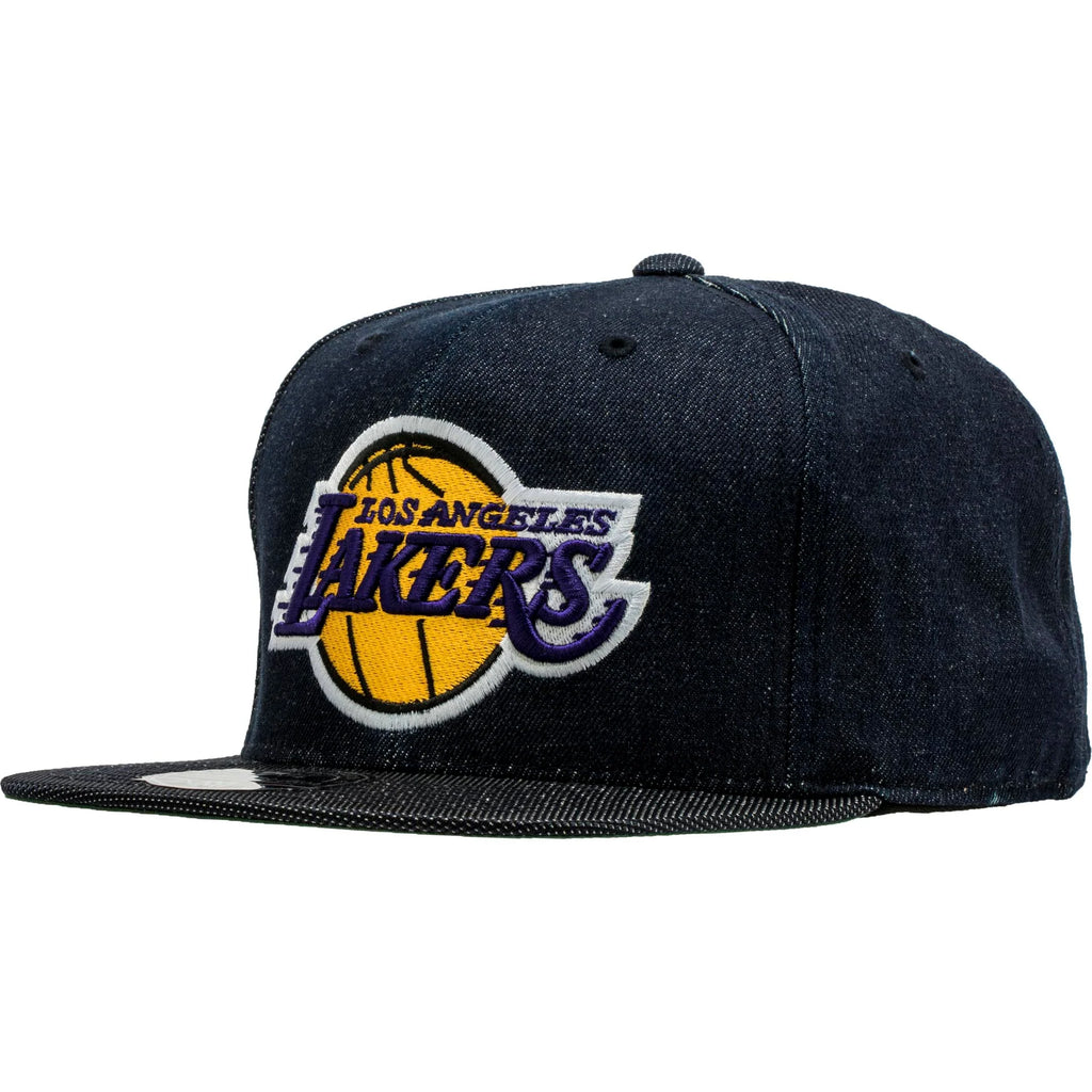 Los Angeles Lakers Mens Fitted Hat Denim