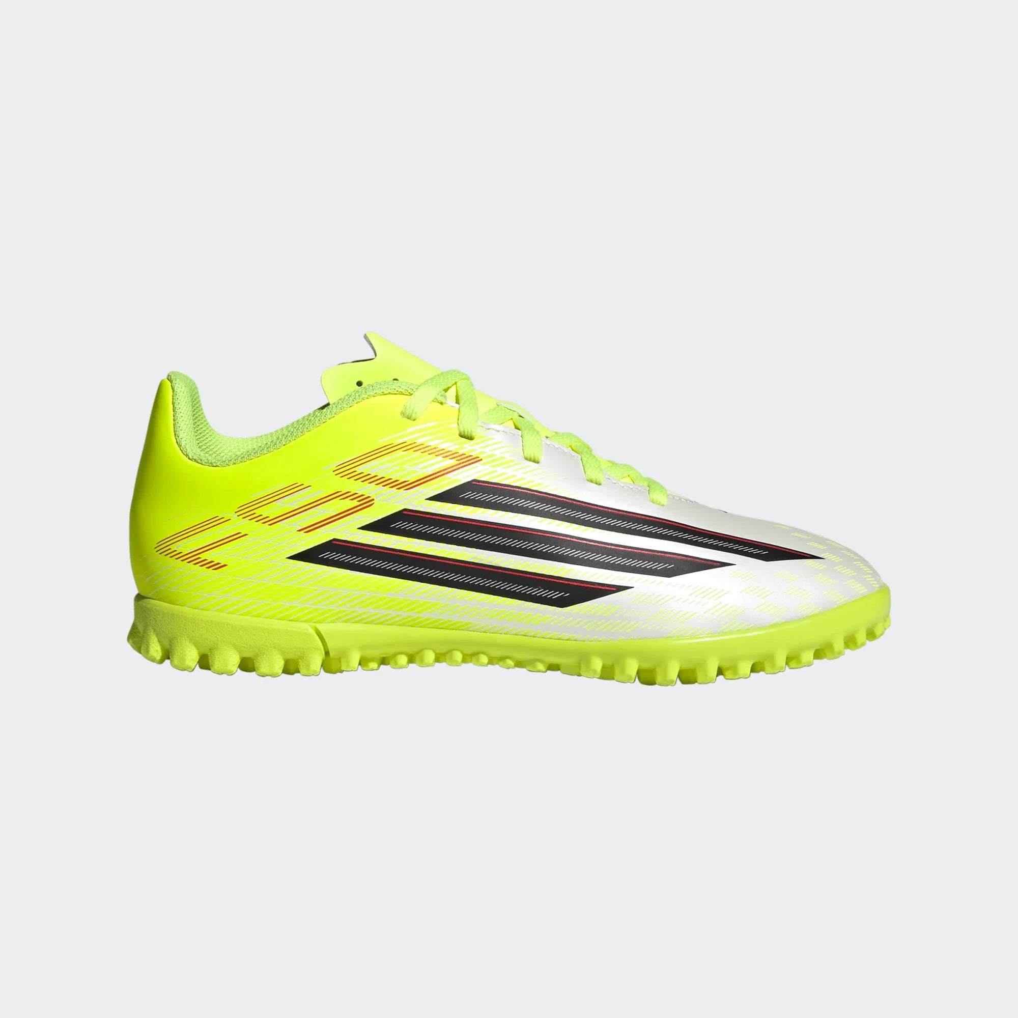 adidas F50 Club TF Turf Youth Soccer Cleats Solar Yellow Black Lucid Red
