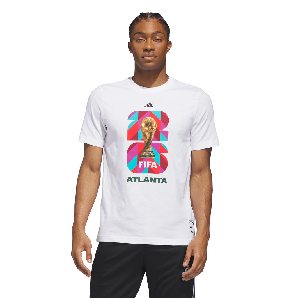 adidas FIFA World Cup 26 Host City Atlanta Graphic Mens Soccer T Shirt White