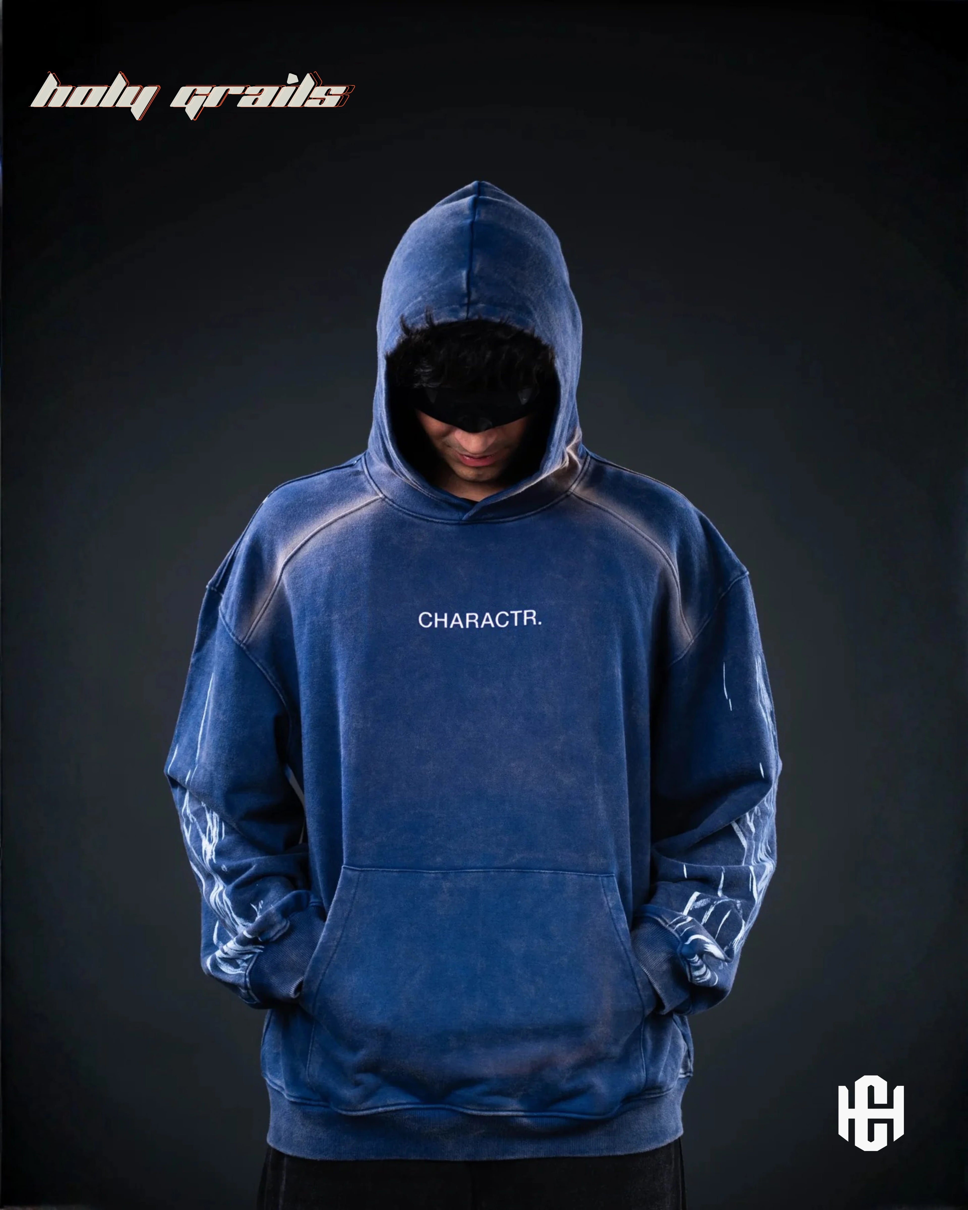Storm Dust Blue Oversize Hoodie HG x Charactr