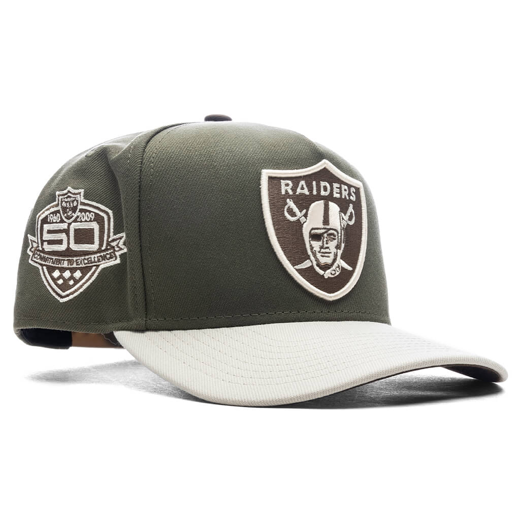 FEATURE x New Era 9Fifty A Frame Snapback Las Vegas Raiders Olive Stone