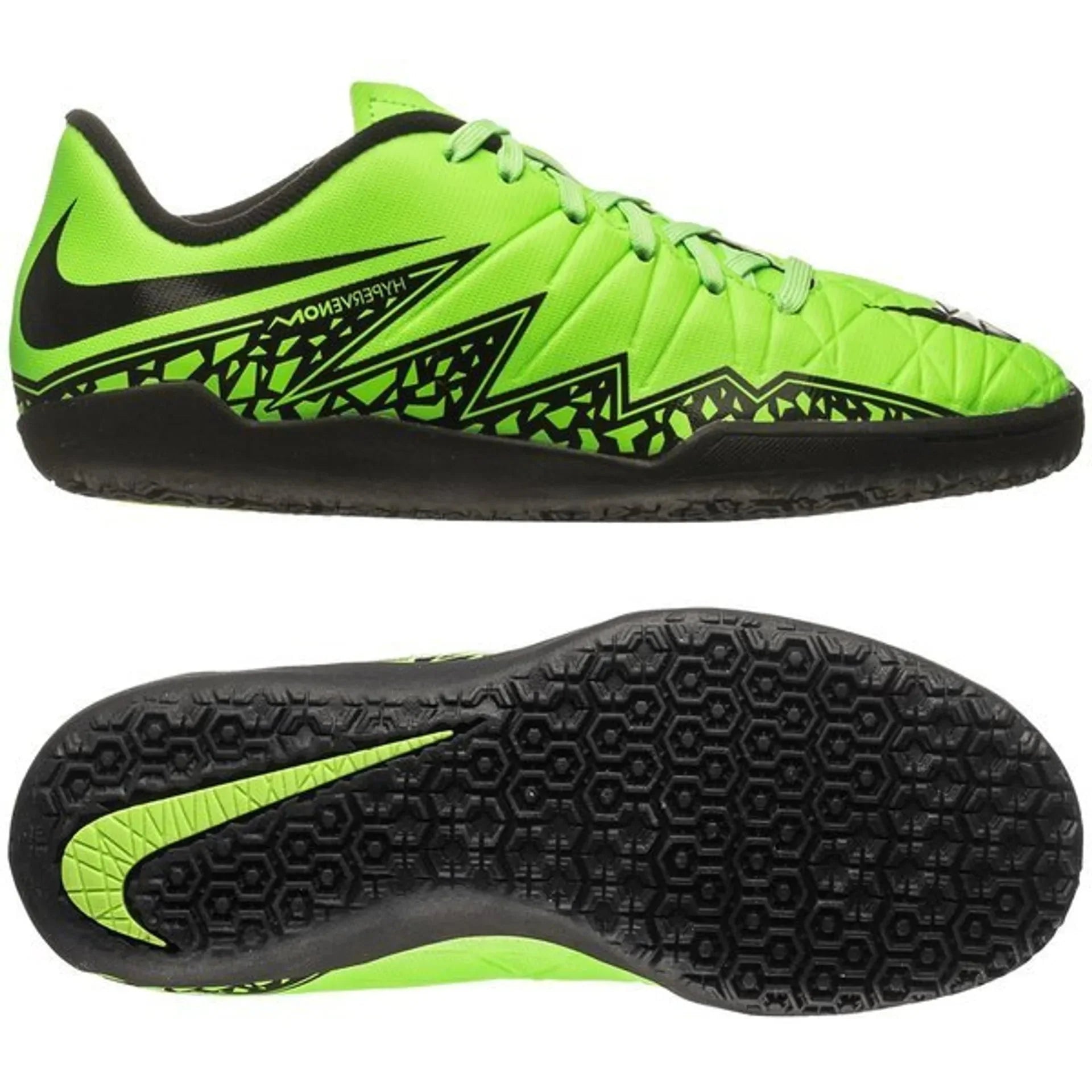 Nike JR HyperVenom Phelon II IC Indoor Shoes Green Strike Black