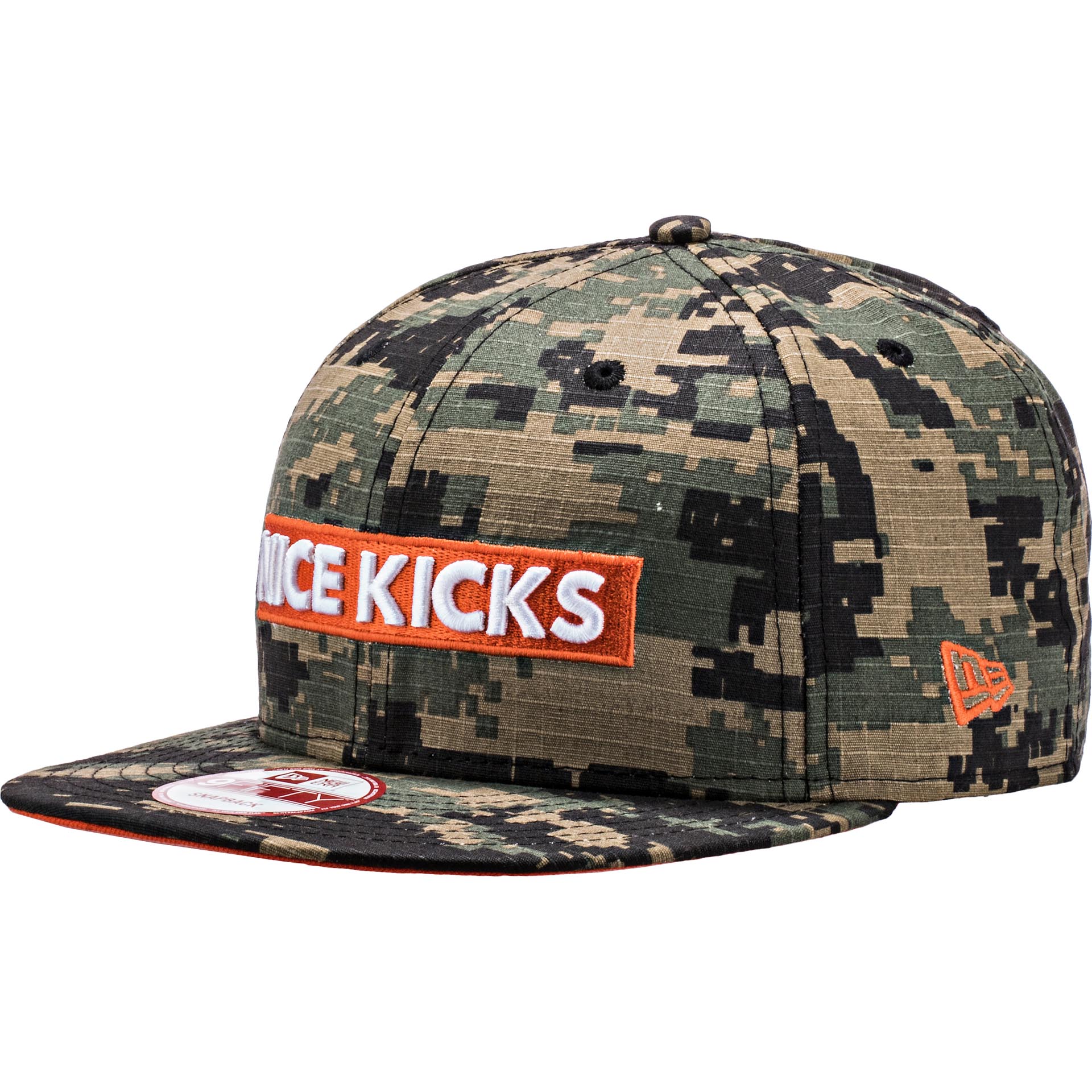 Nice Kicks X New Era Snapback Hat Digicamo Orange