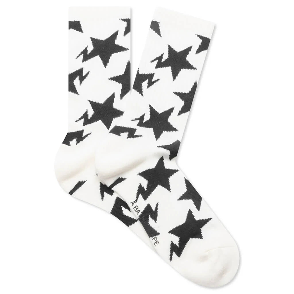 STA Pattern Socks White
