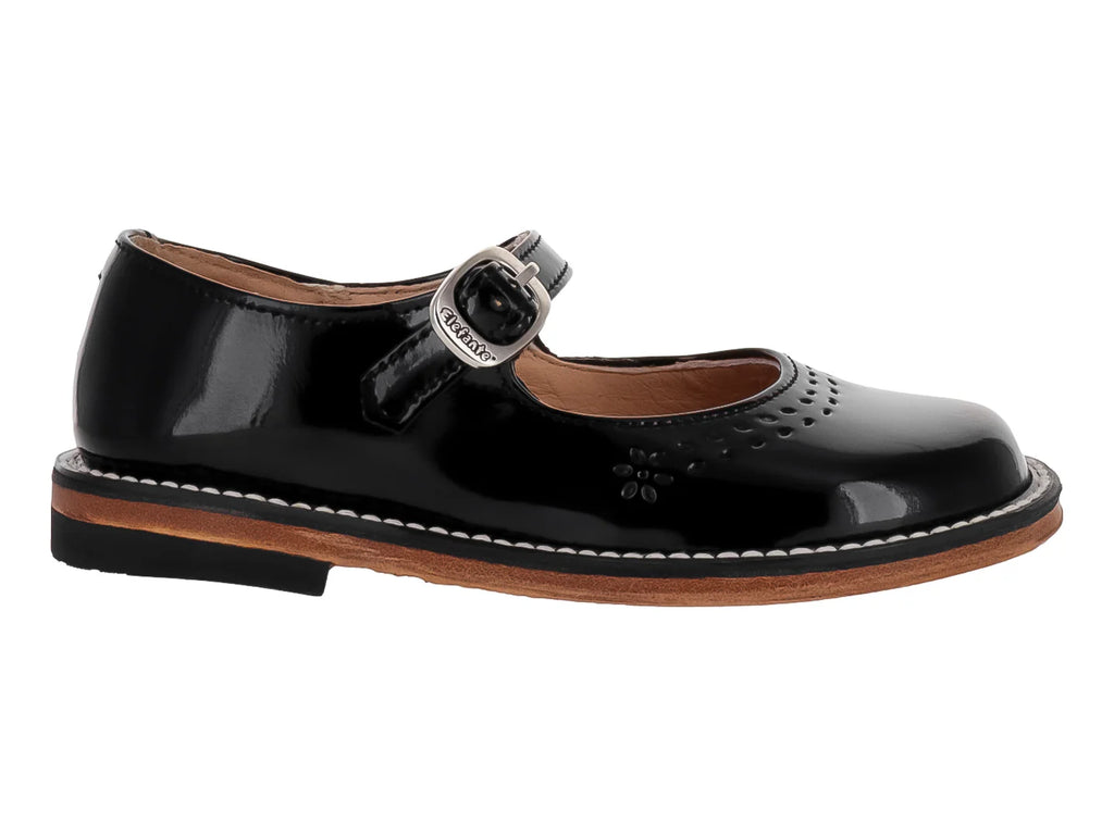 Zapatos Escolares Elefante Negros de Charol para Niña
