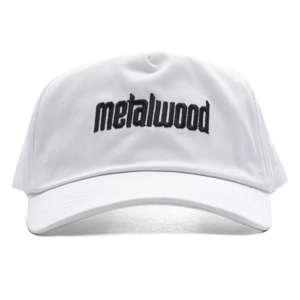 Metal Logo 5 Panel Hat White