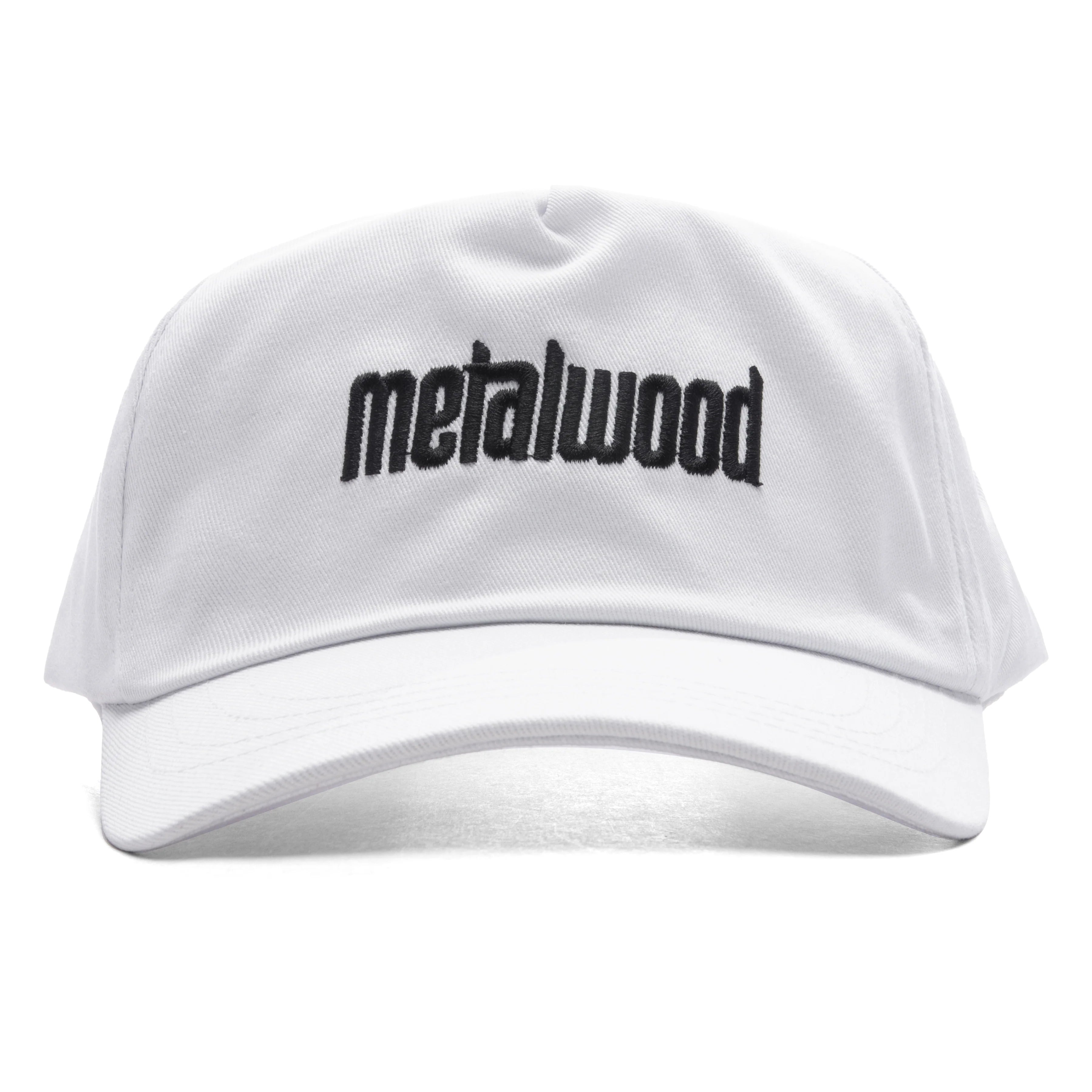 Metal Logo 5 Panel Hat White
