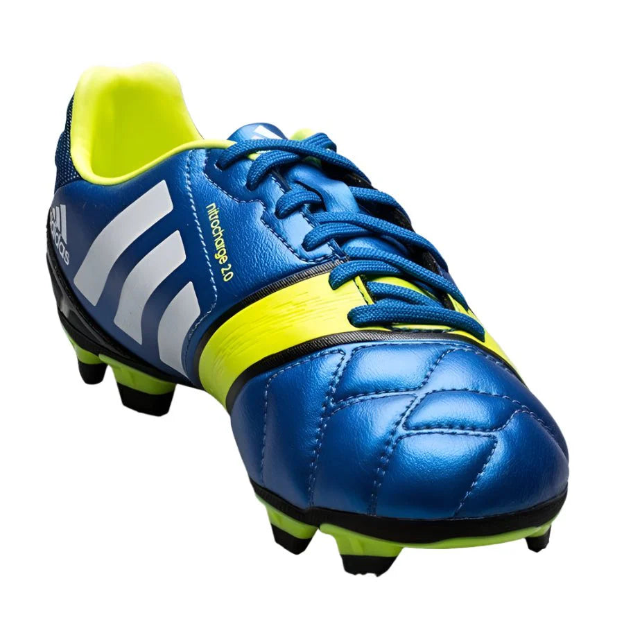 adidas Nitrocharge 20 TRX FG Youth Firm Ground Soccer Cleats Blue White Electricity