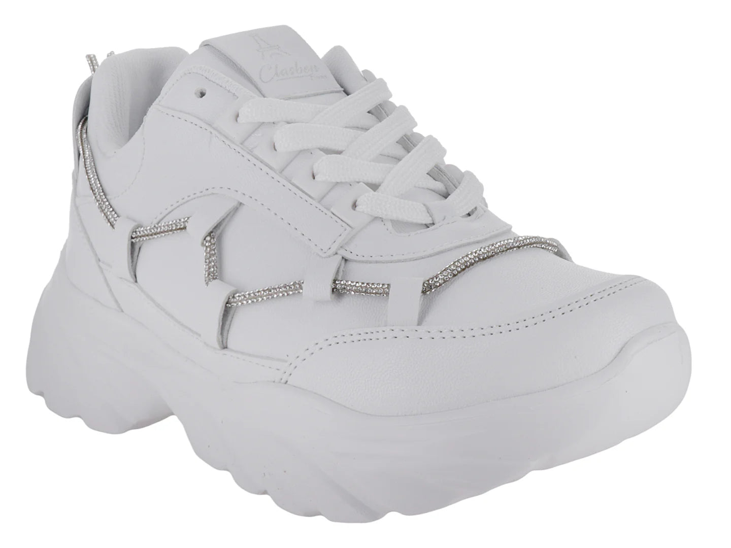 Tenis Clasben Swarovski Blanco para Mujer