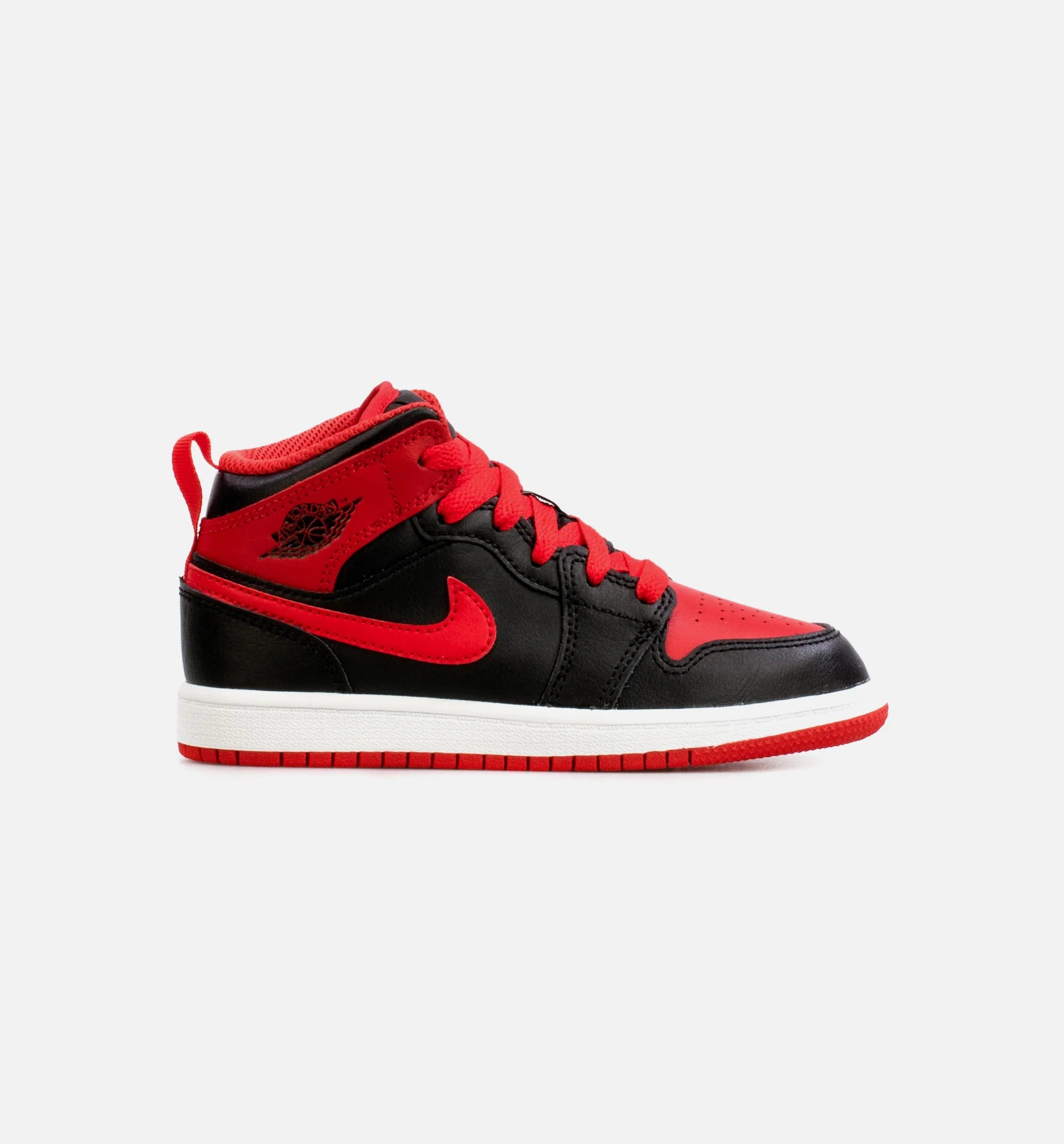 Air Jordan 1 Mid Preschool Lifestyle Shoe Black Red