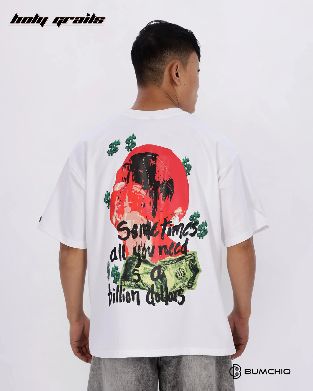 Billion Bucks White Oversize Tee HG x Bumchiq