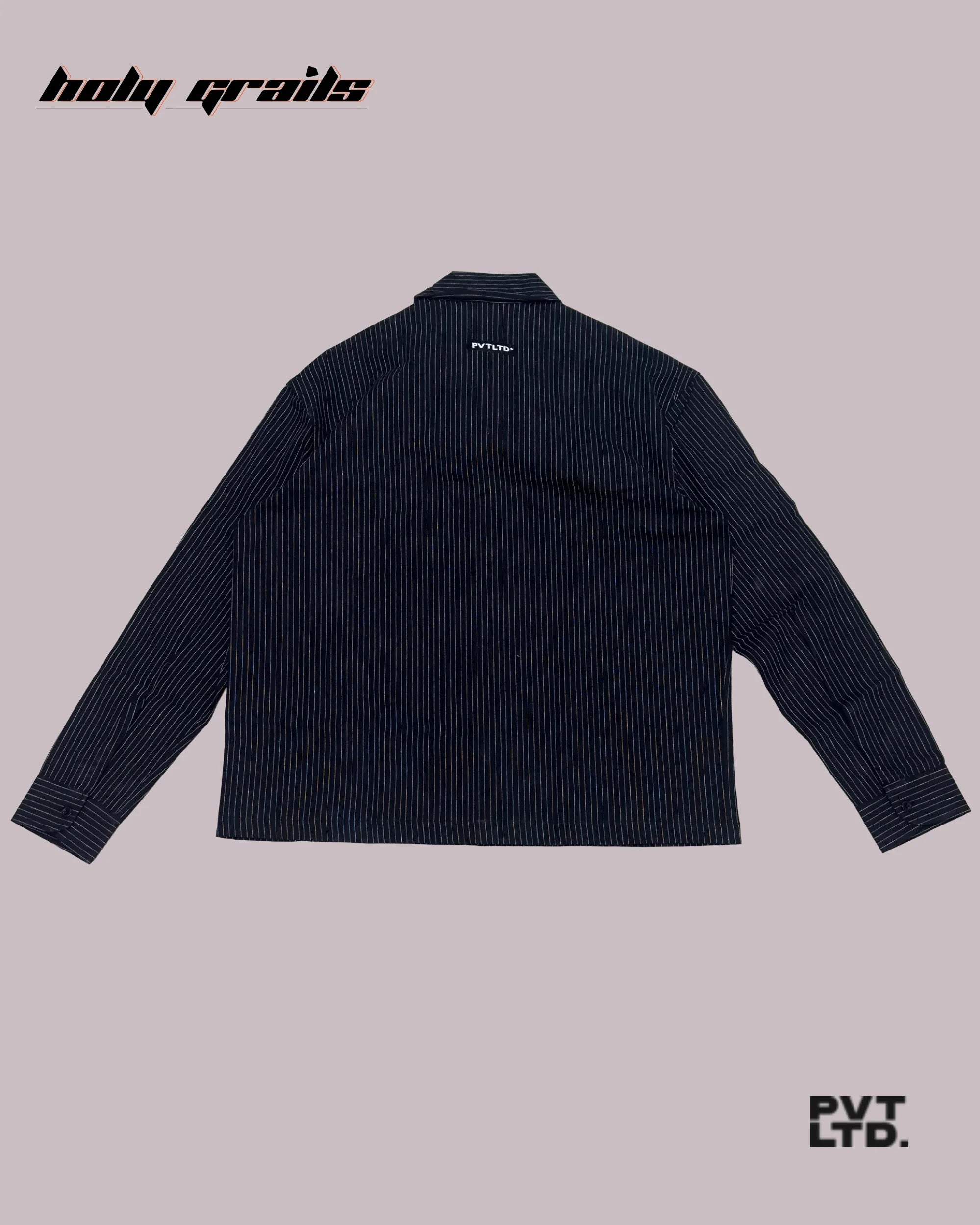 Pinstripe Black Linen Shirt HG x Pvt Ltd