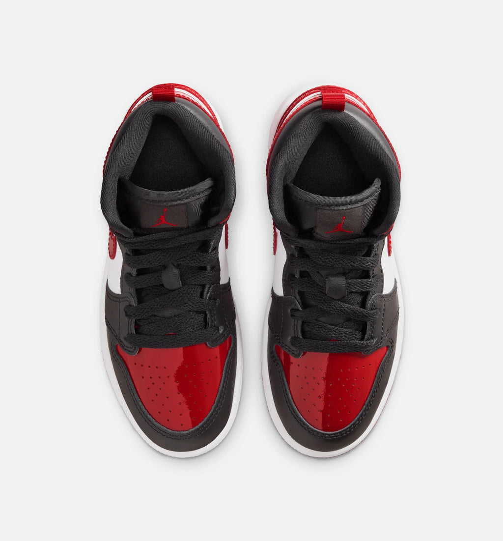 Air Jordan 1 Mid SE Preschool Lifestyle Shoe Black White Varsity Red