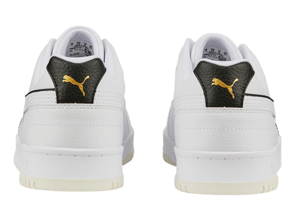 Tenis PUMA RBD Game Low Blanco Negro y Oro para Hombre